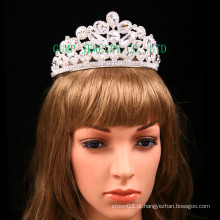 Direto da fábrica Rhinestone Tiara Clear Crown Stone para nupcial